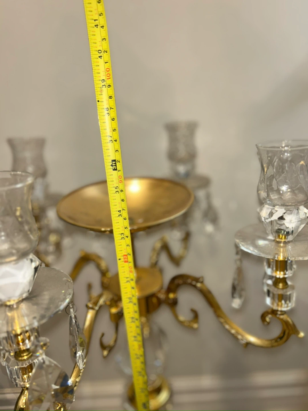 Gold Candelabra with Crystal Accents - photo 2