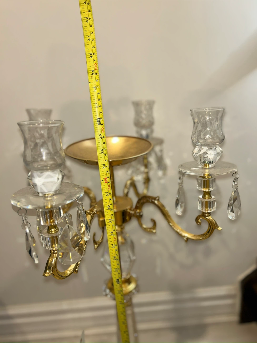 Gold Candelabra with Crystal Accents - photo 3
