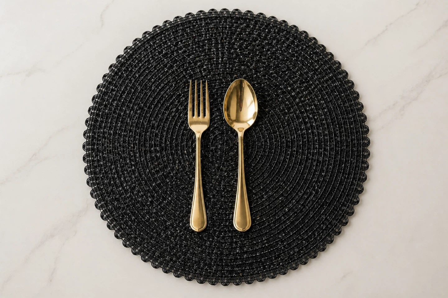 Black Beaded Round Placemat. Price for each