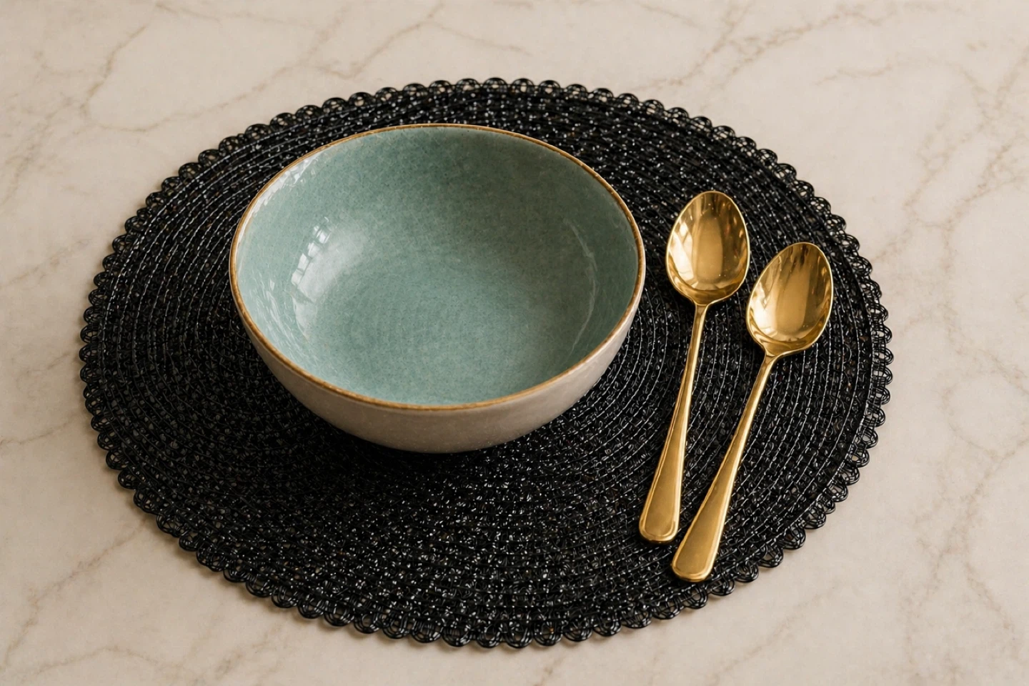 Black Beaded Round Placemat. Price for each - photo 2