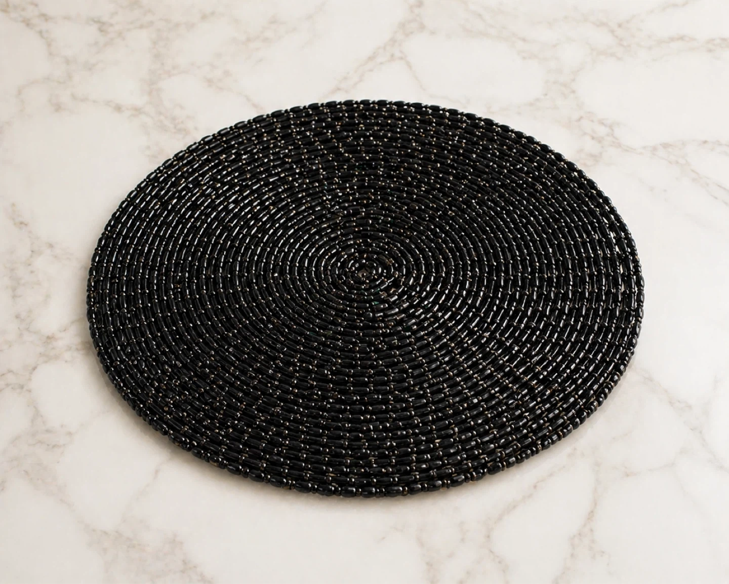 Black Beaded Round Placemat. Price for each - photo 4