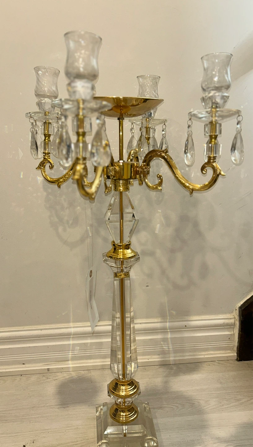 Gold Candelabra with Crystal Accents - photo 4