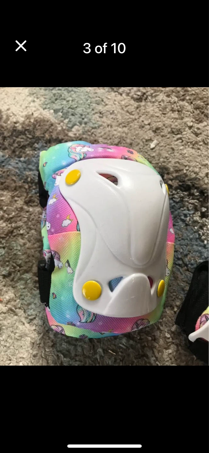 Girls unicorn bike helmet with elbow, knee, and wrist guards - photo 4
