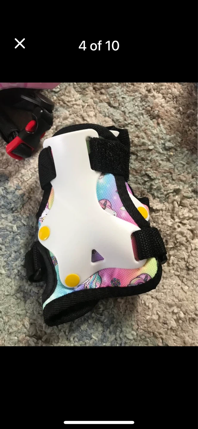 Girls unicorn bike helmet with elbow, knee, and wrist guards - photo 5