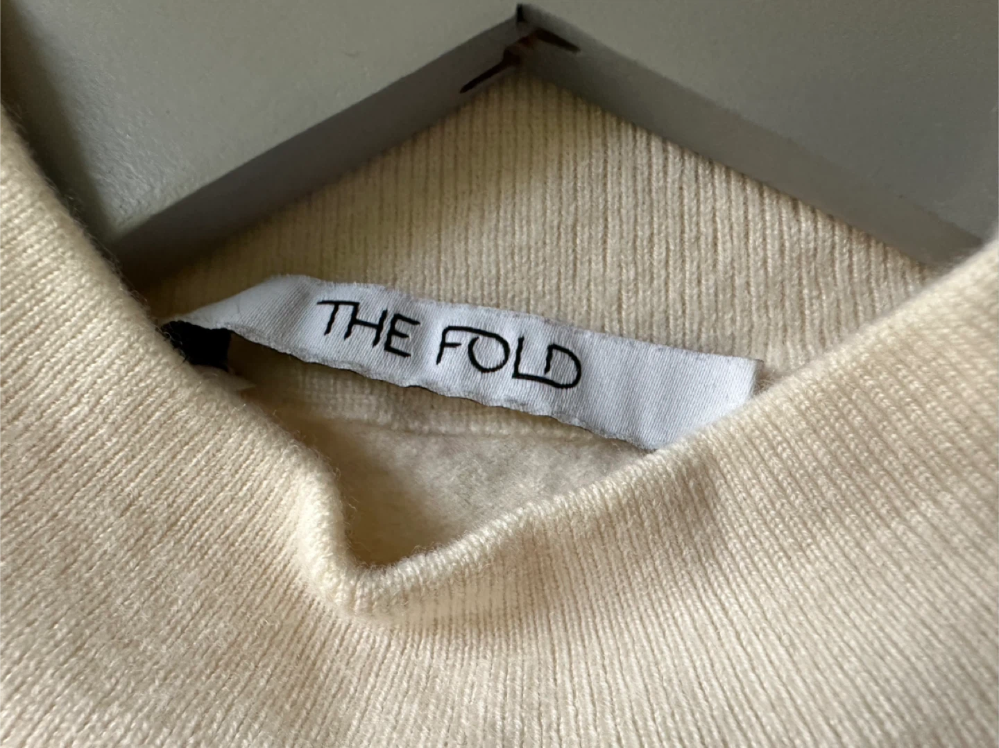 THE FOLD LONDON Cream Wool Blend Mock Neck Sweater - photo 2