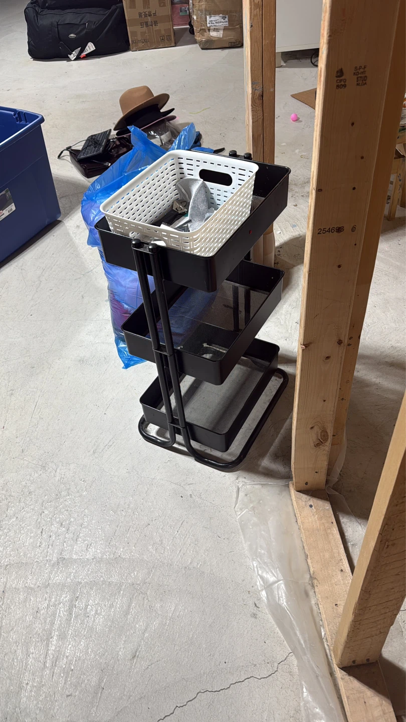 3-Tier Storage Cart Black