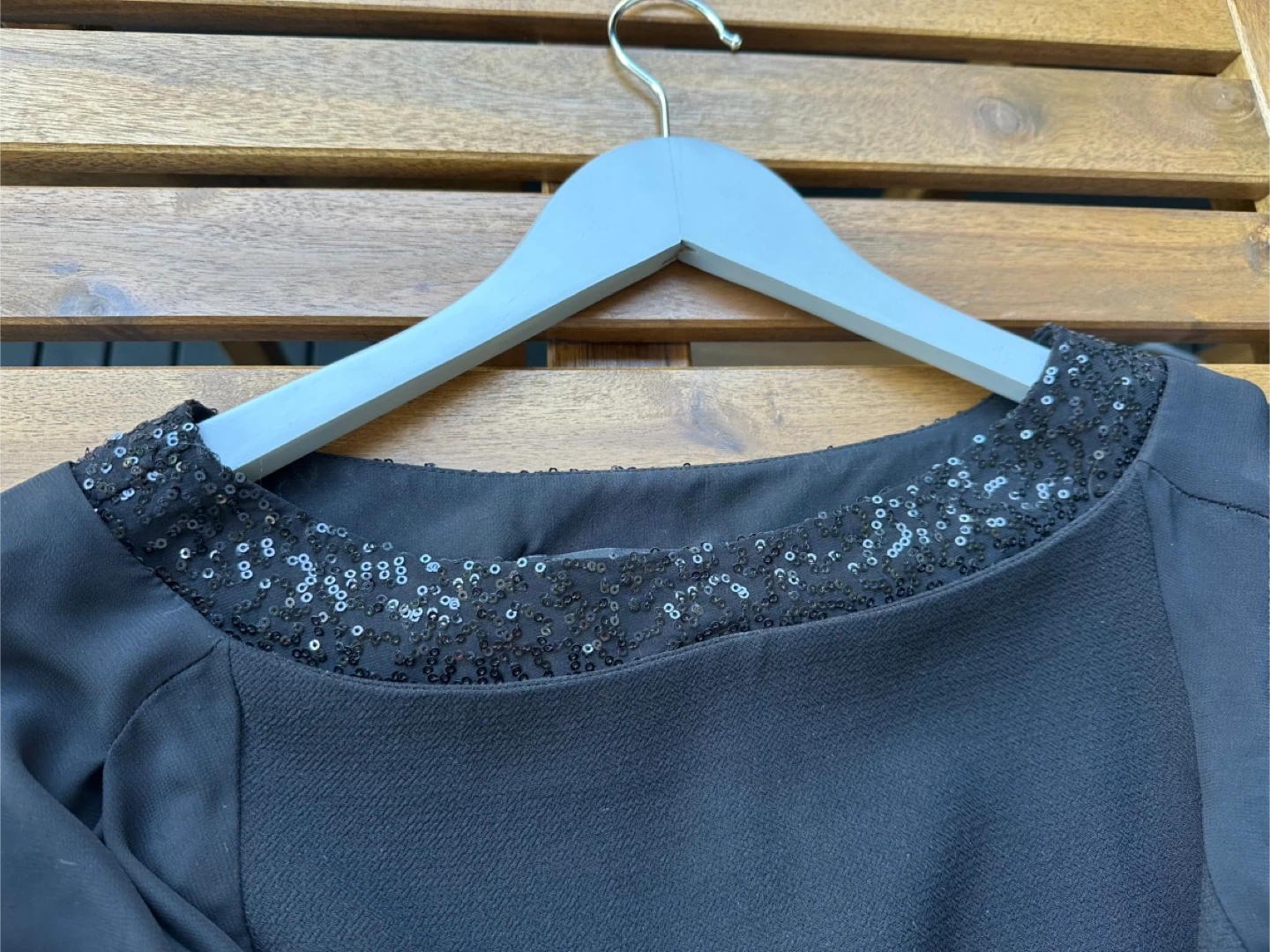 STEFANEL Black Sequined Neckline Dress - photo 4