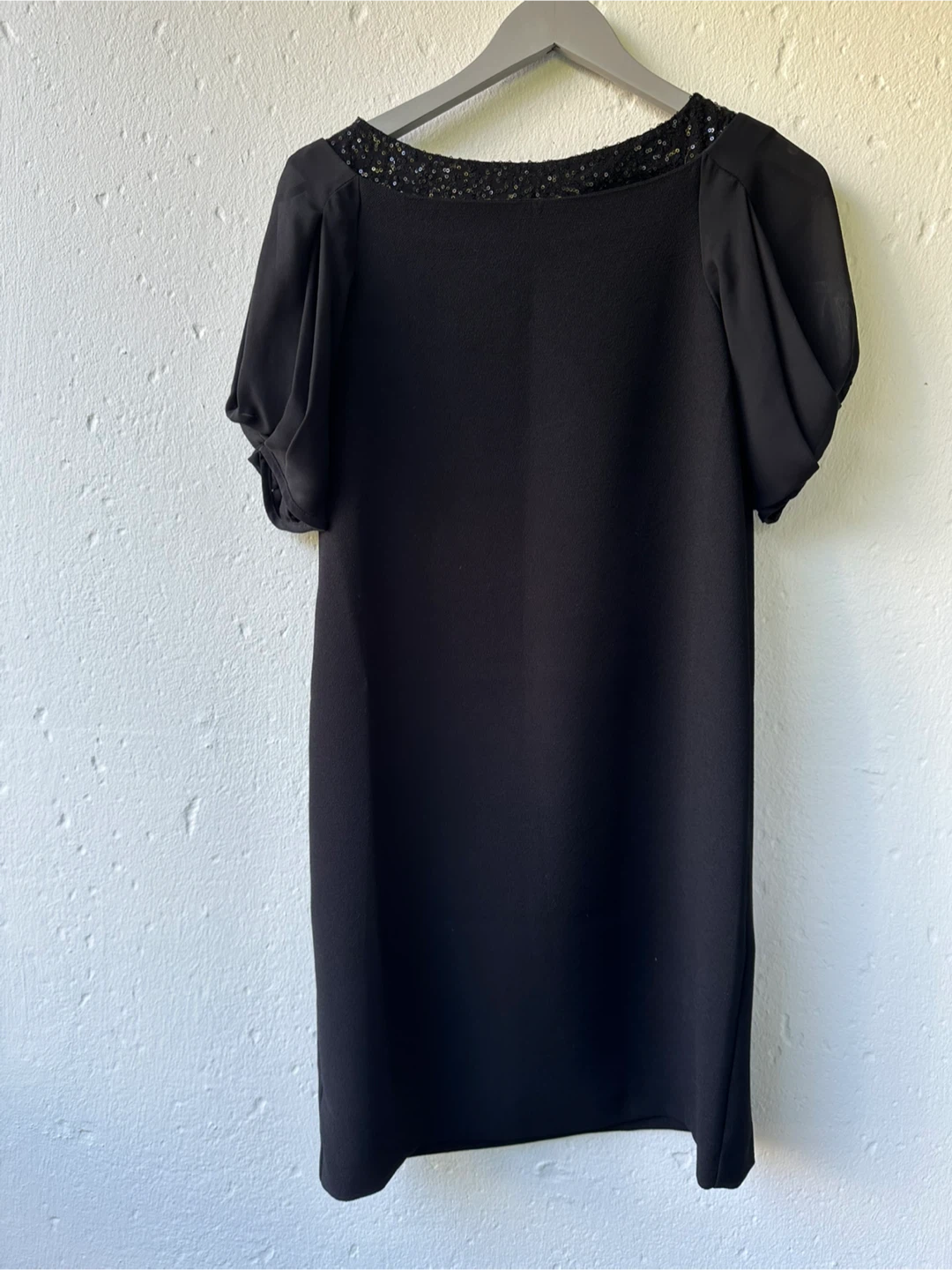 STEFANEL Black Sequined Neckline Dress
