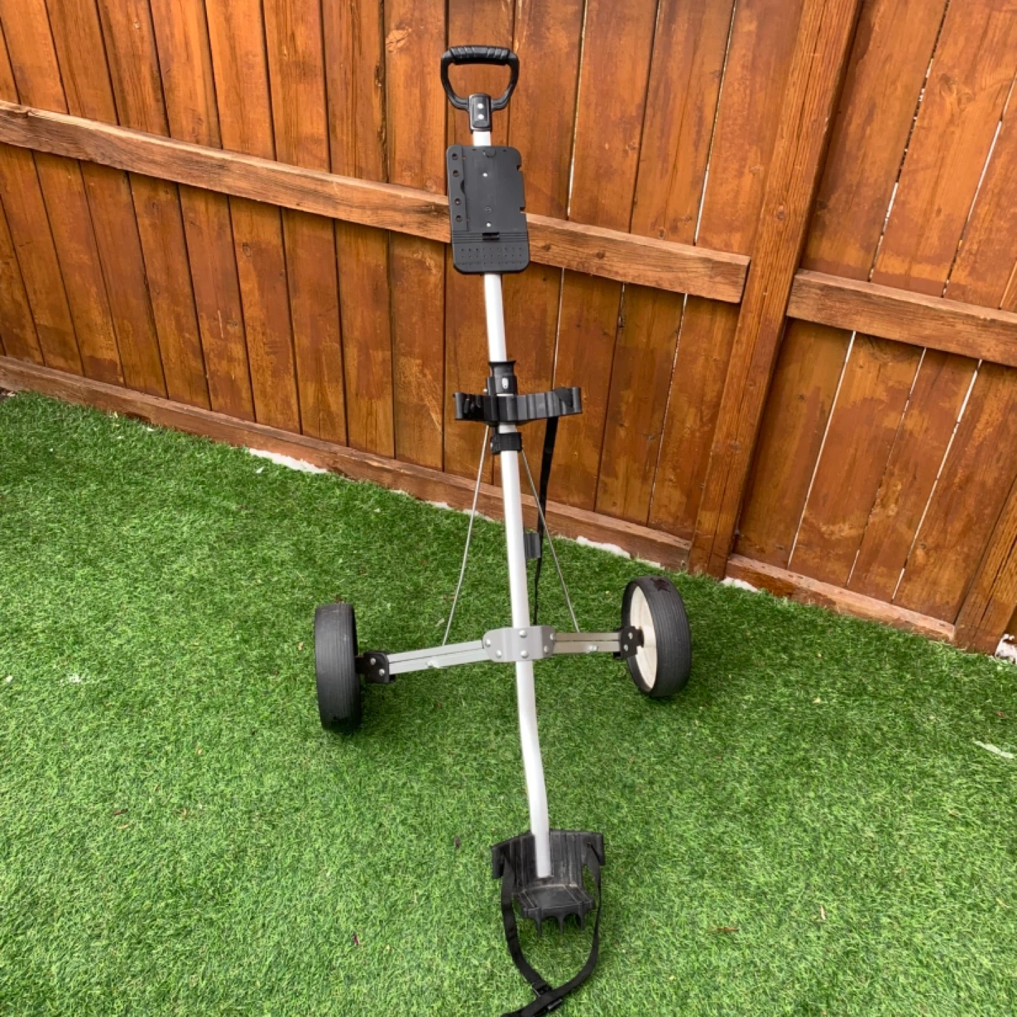 Golf Push Cart 2 Wheel Folding Cart Golfing Bag Trolley - photo 2