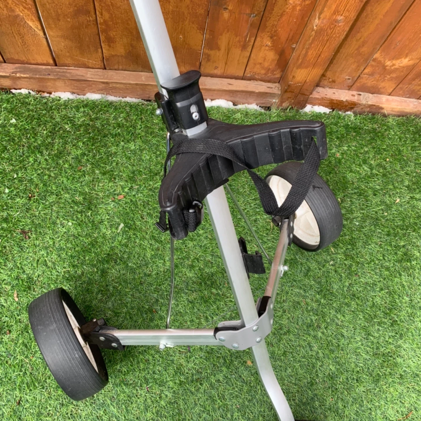 Golf Push Cart 2 Wheel Folding Cart Golfing Bag Trolley - photo 4