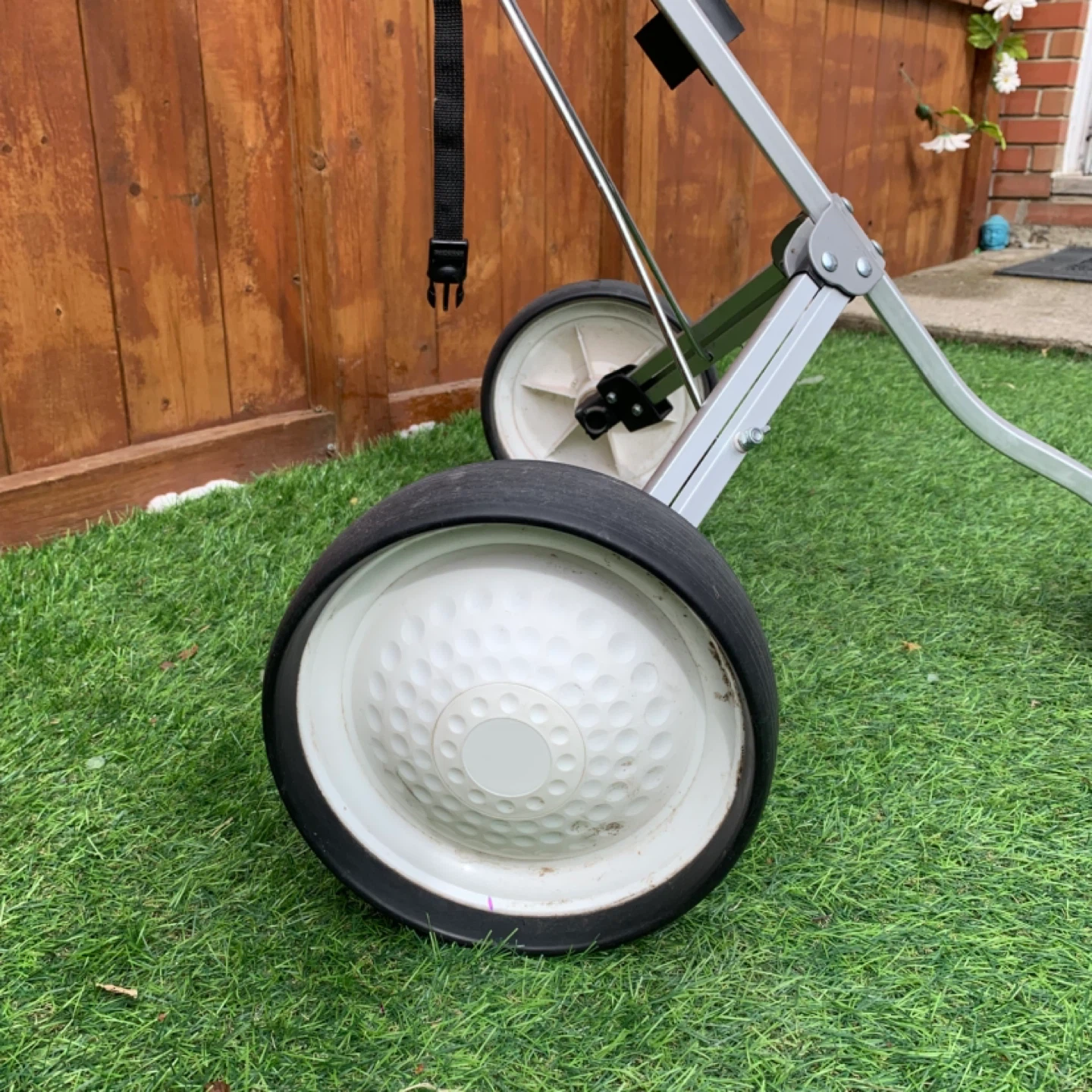 Golf Push Cart 2 Wheel Folding Cart Golfing Bag Trolley - photo 5