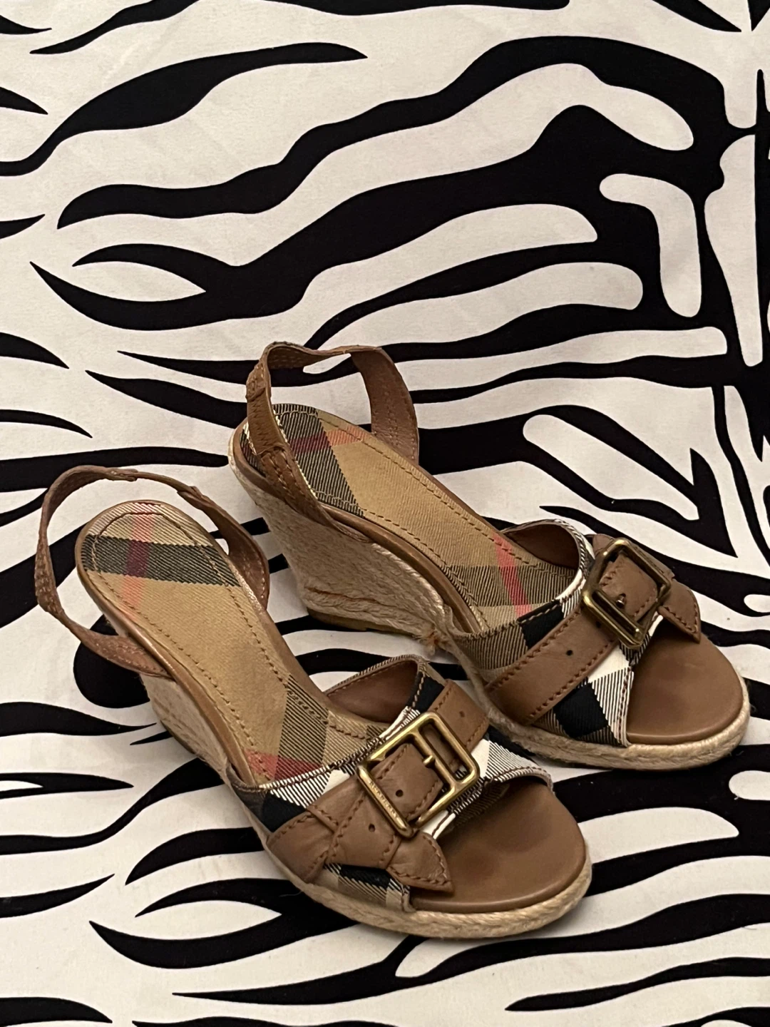 Burberry Wedge Sandals size 4.5 women’s