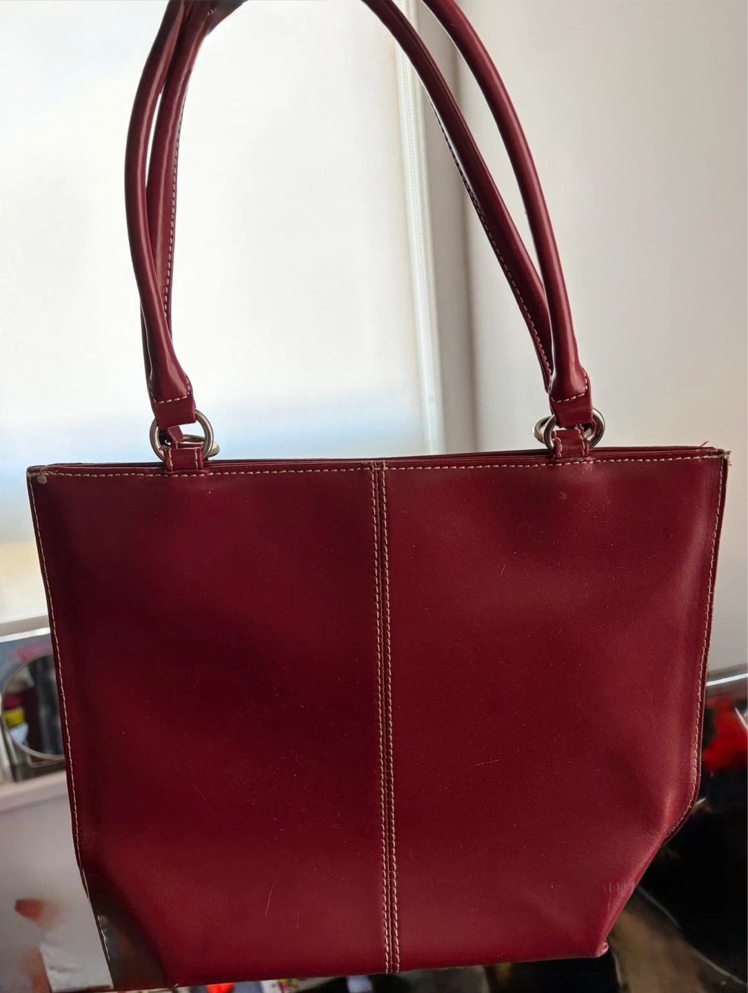 Red Leather Shoulder Bag