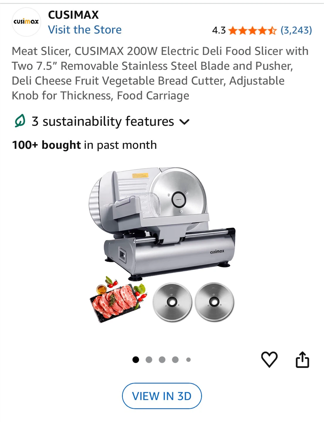 CUSIMAX Electric Food Slicer - photo 3