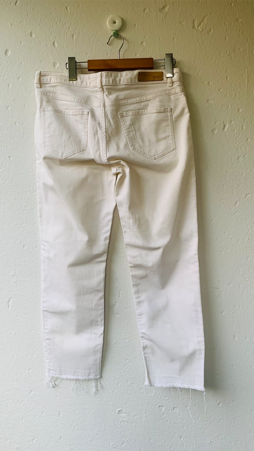 BOSS Hugo Boss White Mid Rise Easy Jeans - photo 3