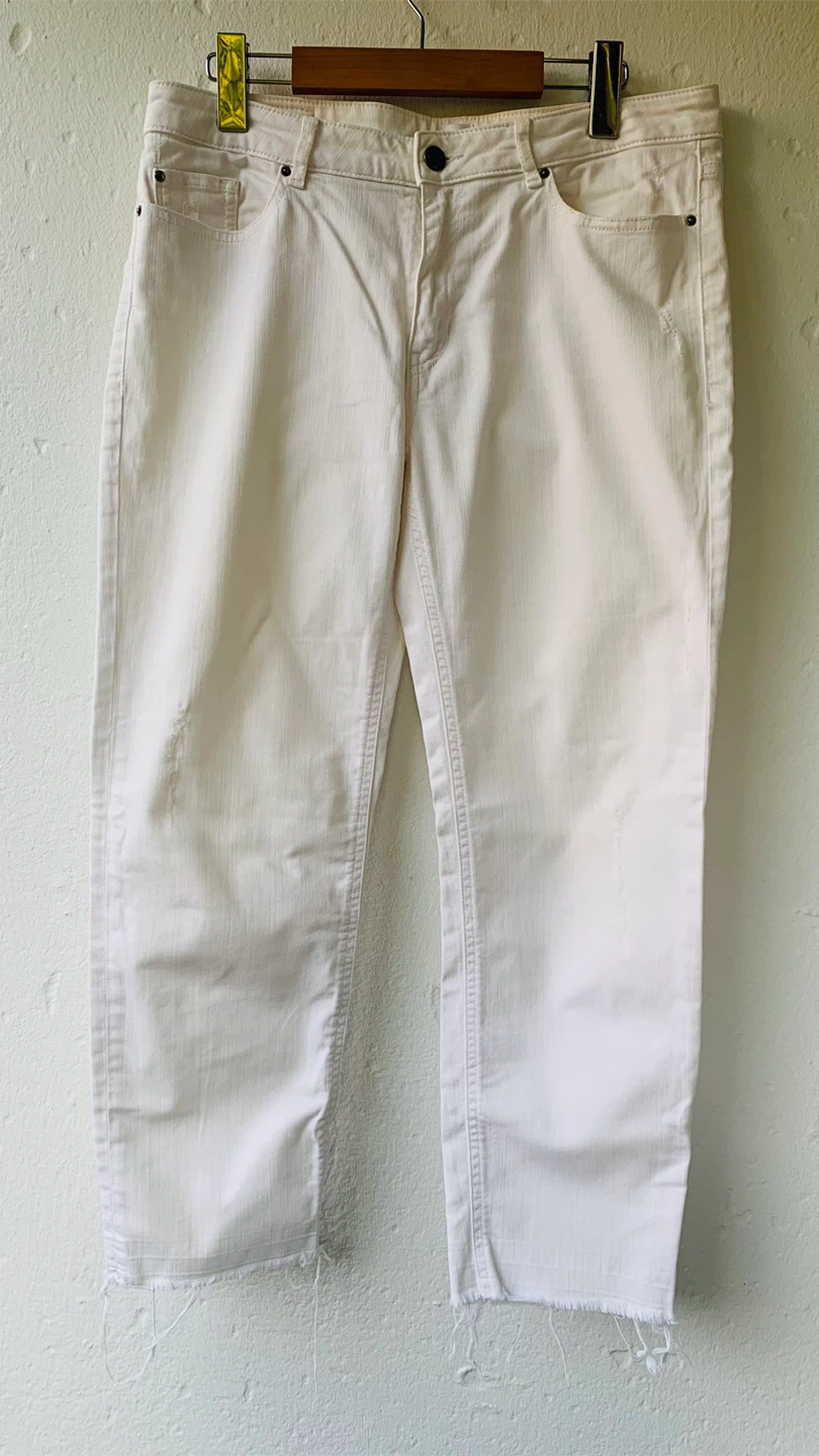 BOSS Hugo Boss White Mid Rise Easy Jeans