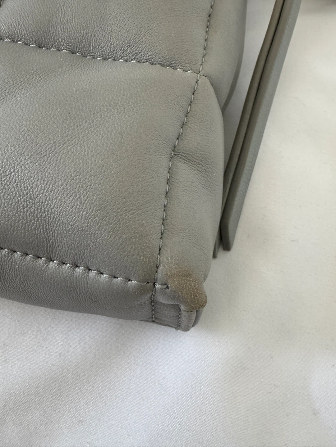 All Saints Grey Quilted Leather Crossbody Bag - photo 3