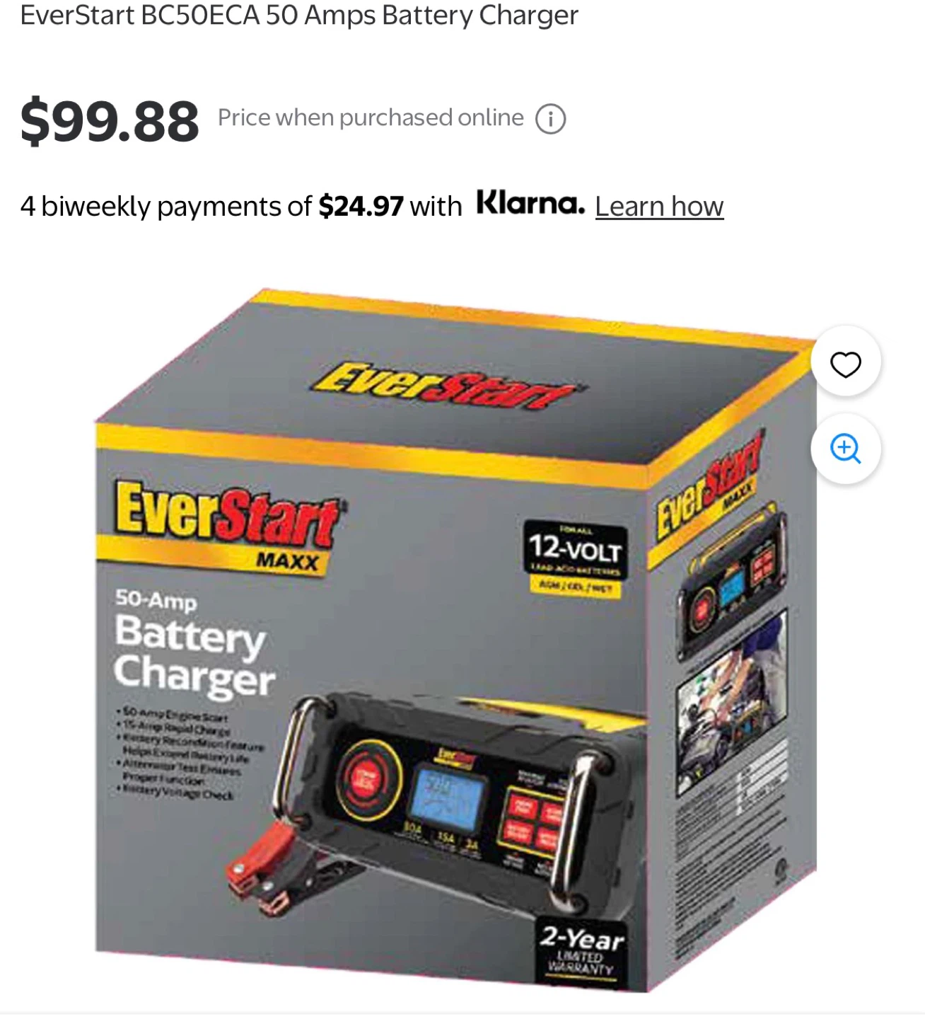 EverStart BC50ECA 50 Amps Battery Charger - photo 2