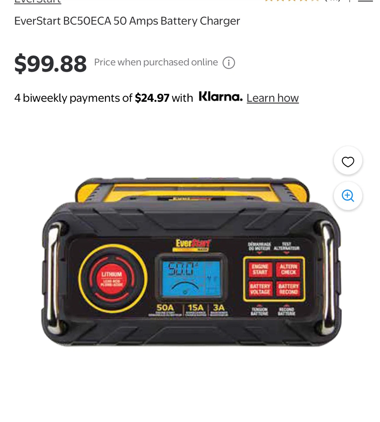 EverStart BC50ECA 50 Amps Battery Charger