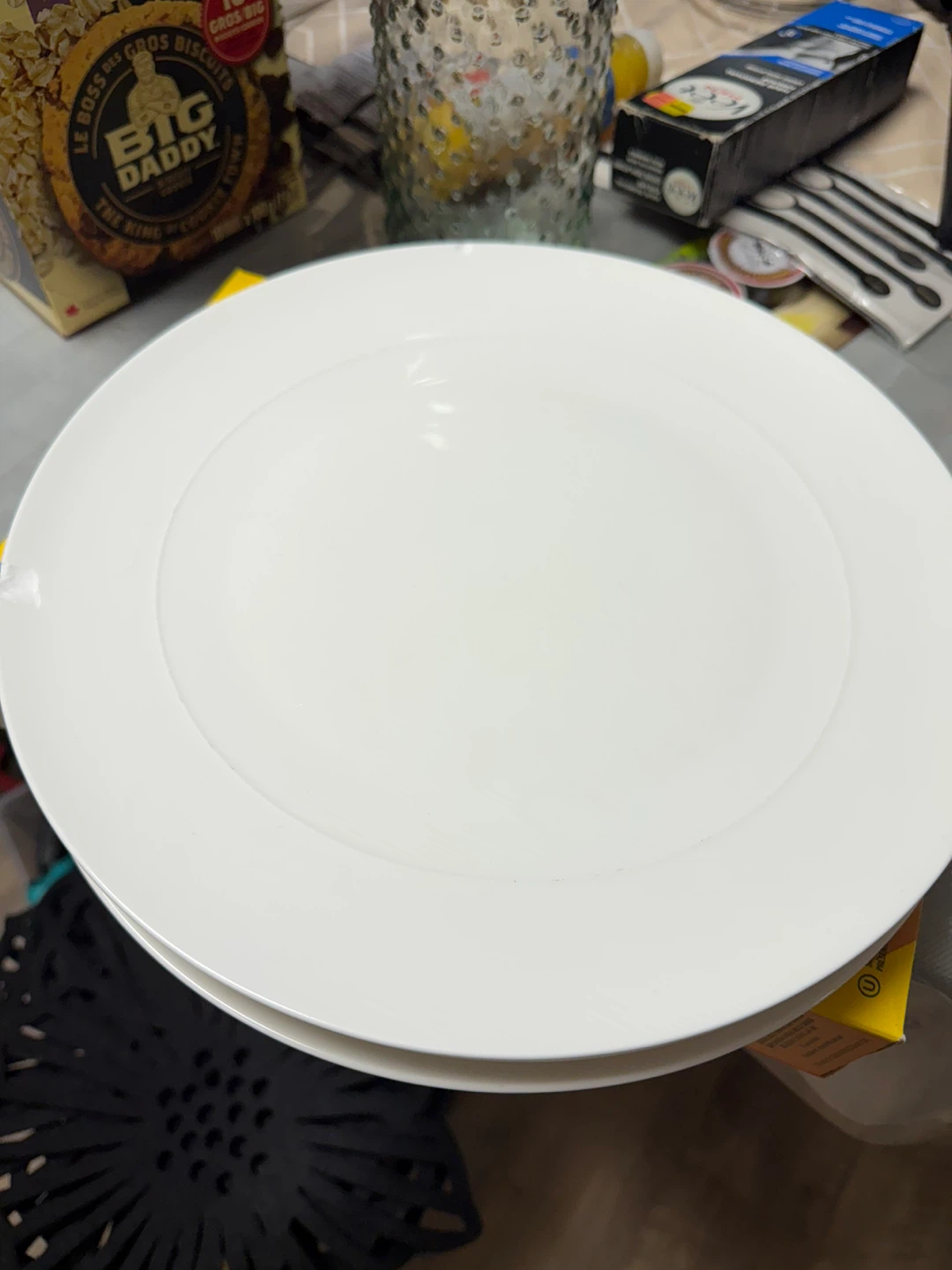 White Porcelain Dinnerware Set - 6 plates and 6 bowls - photo 2