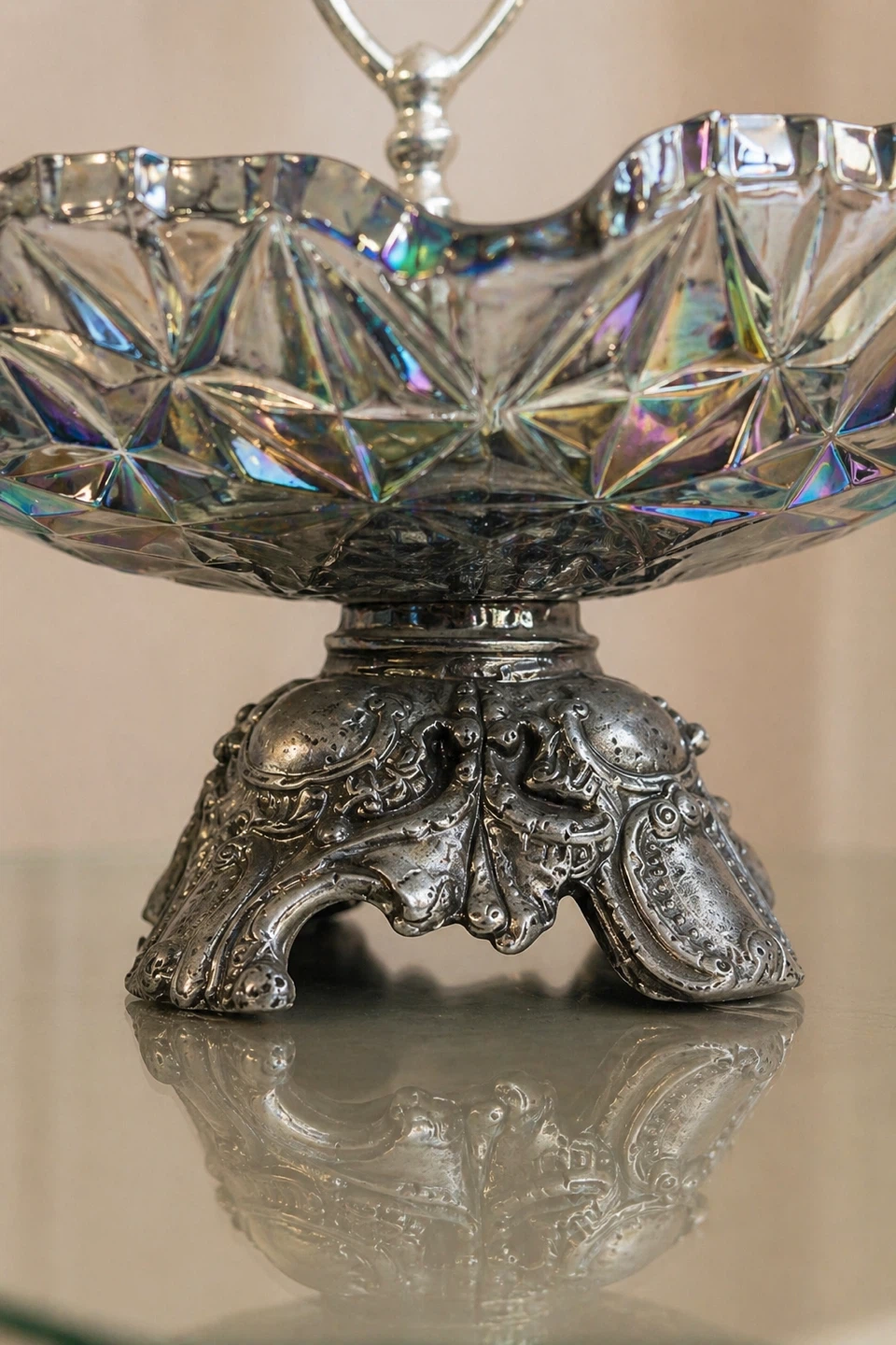 Ornate Glass Tiered Serving Stand - photo 4
