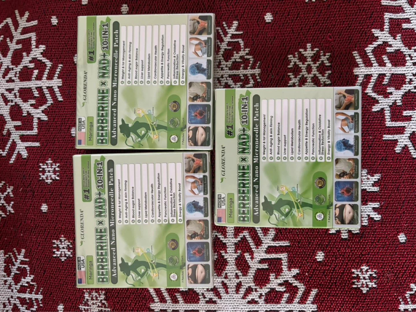 GLORENDA Berberine NAD+ Nano Microneedle Patches (Set of 3) - photo 2