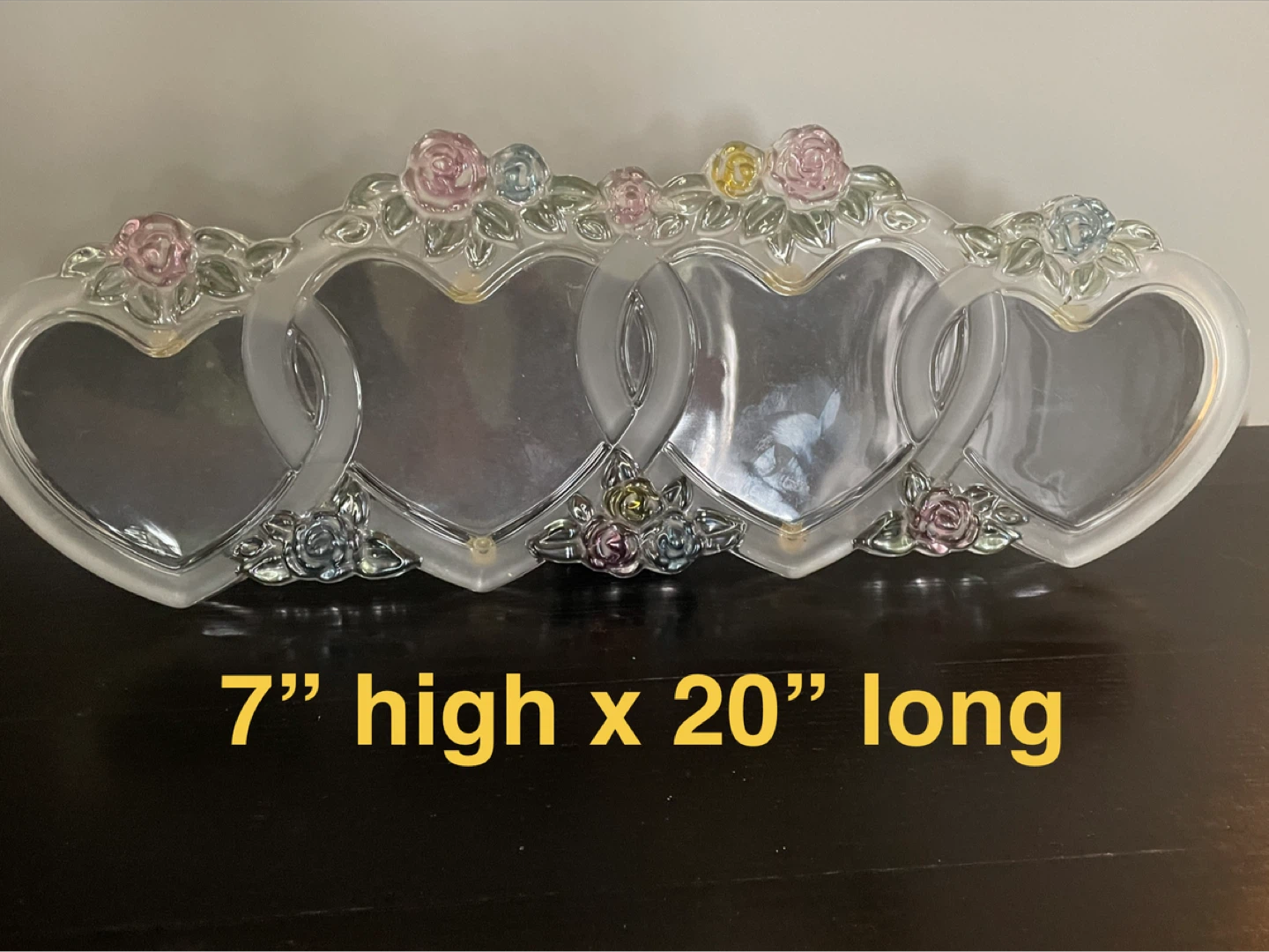Vintage Glass Heart Shaped Multi Photo Frame