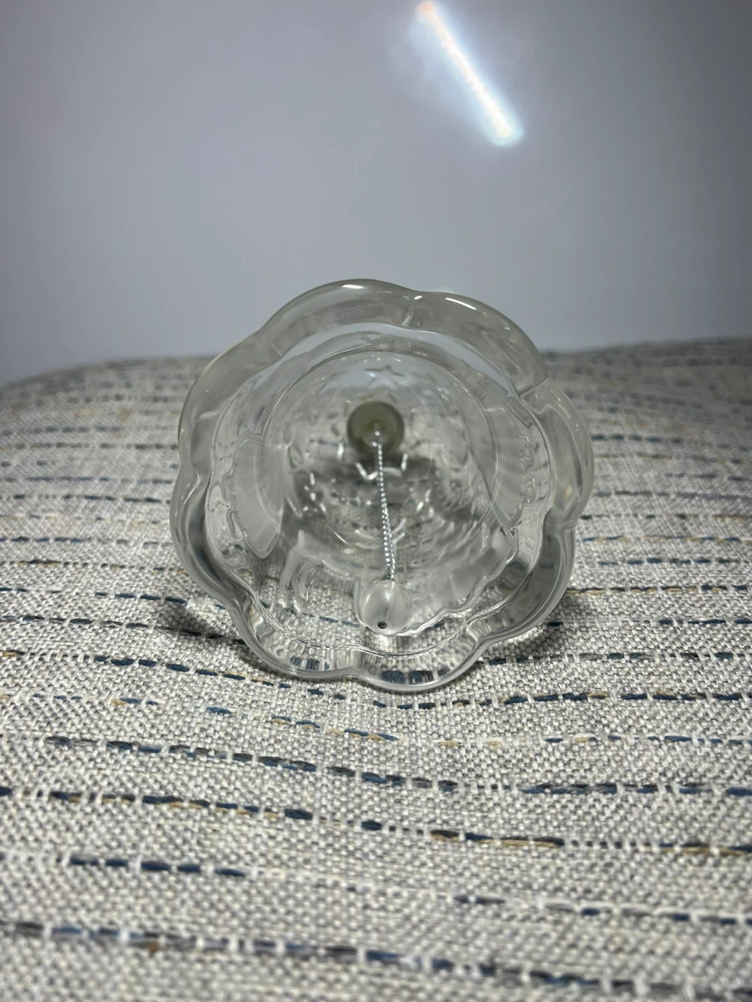 Glass Christmas Bell with Deer and Trees - photo 4
