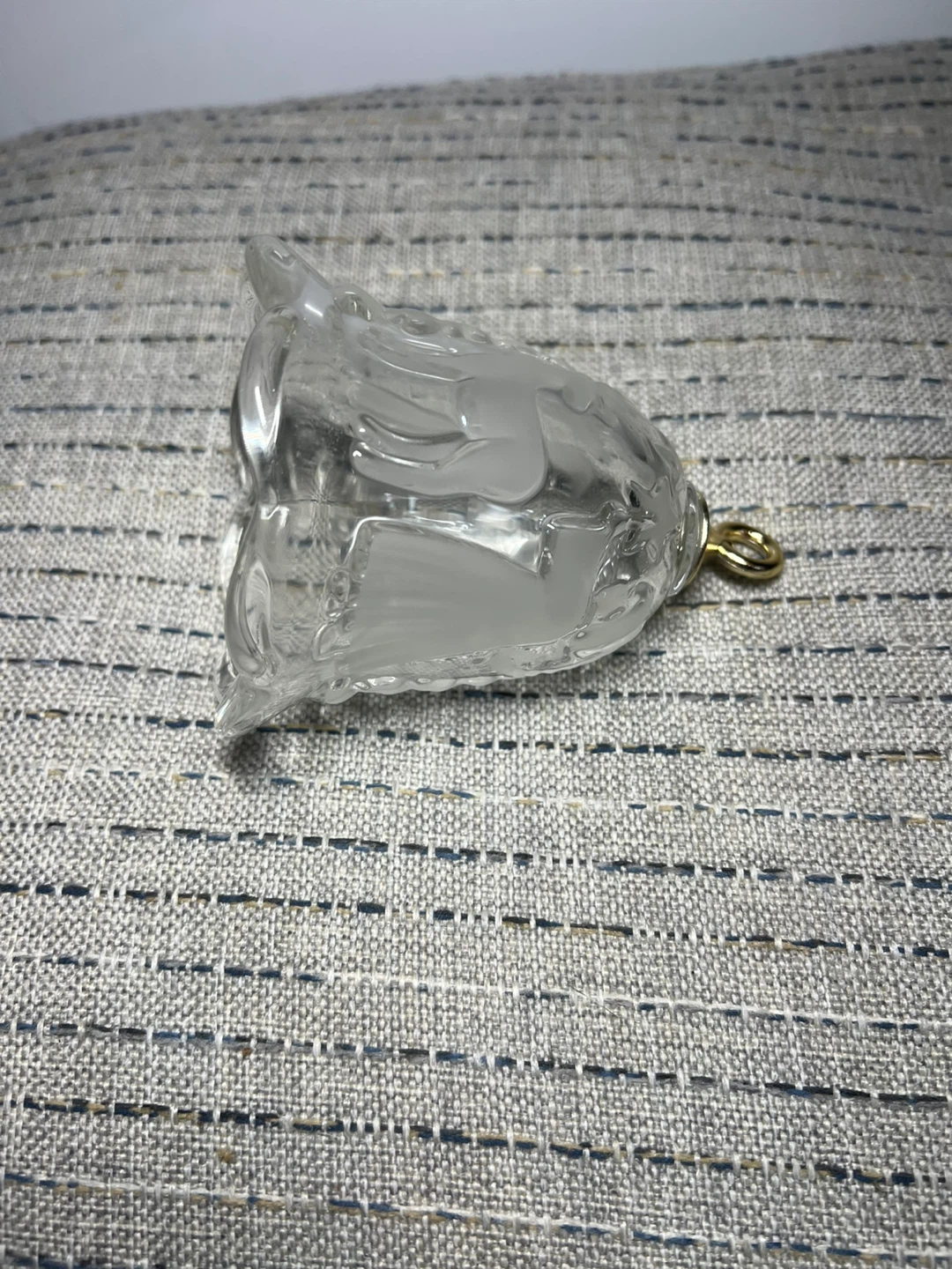 Glass Christmas Bell with Deer and Trees