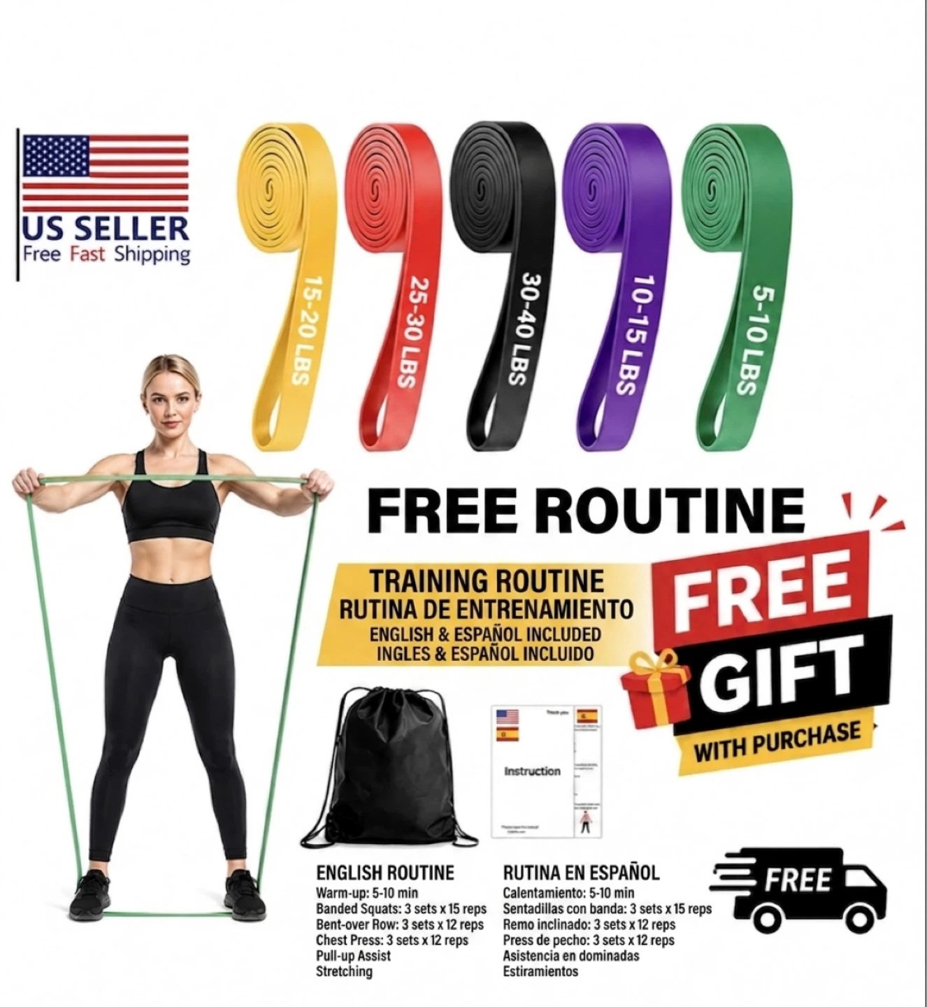 Gym Resistance Bands – Free Routine Included