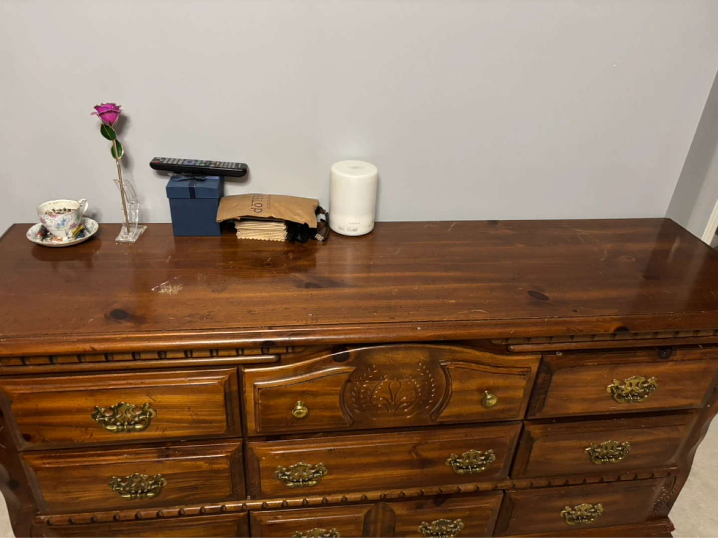 Solid Wood Dresser with 9 Drawers