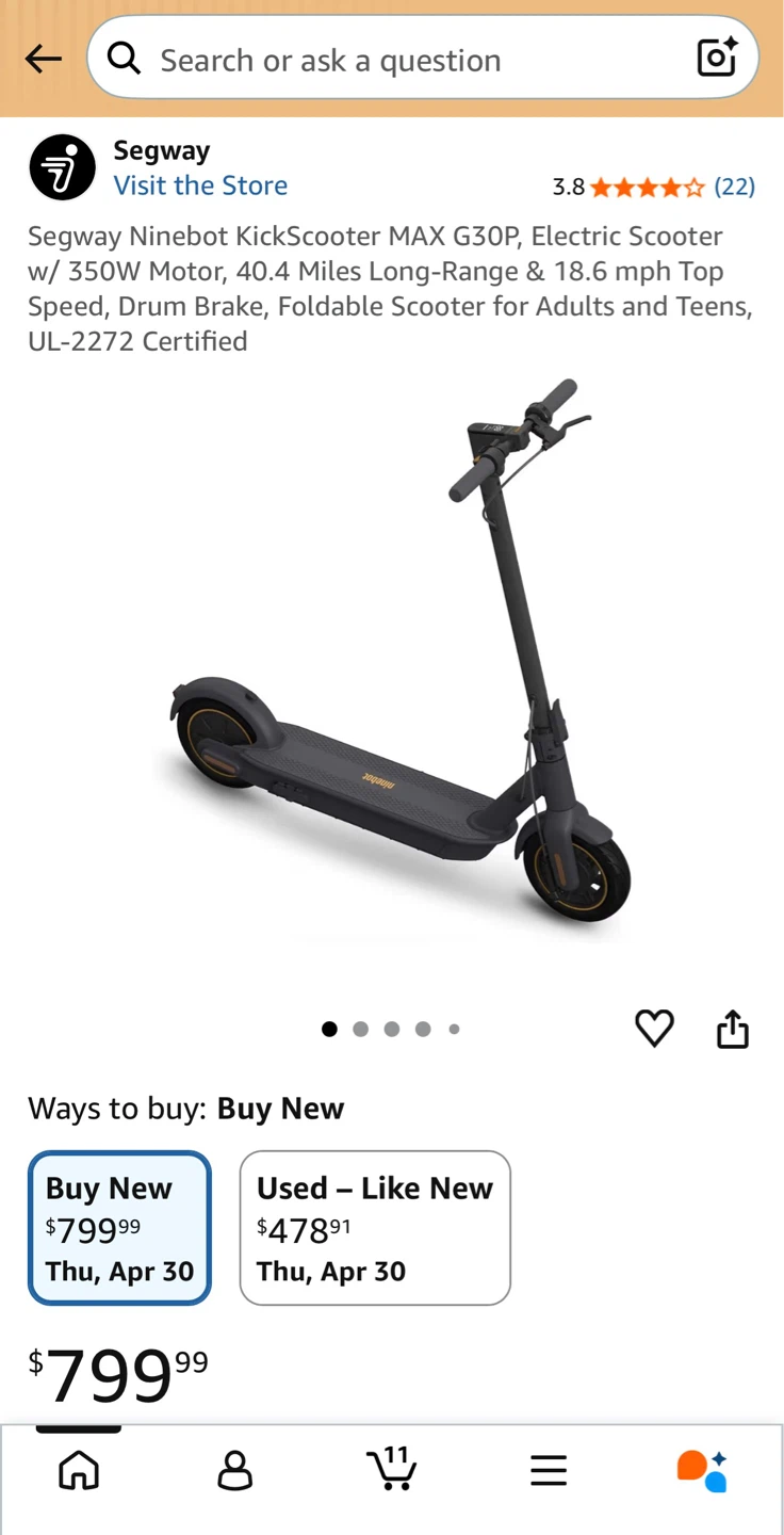 Ninebot KickScooter MAX G30P Electric Scooter