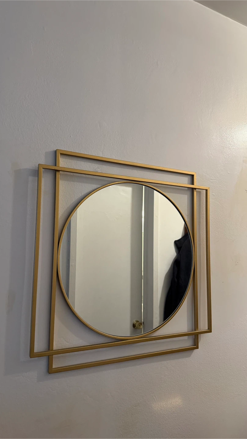 Gold Geometric Mirror