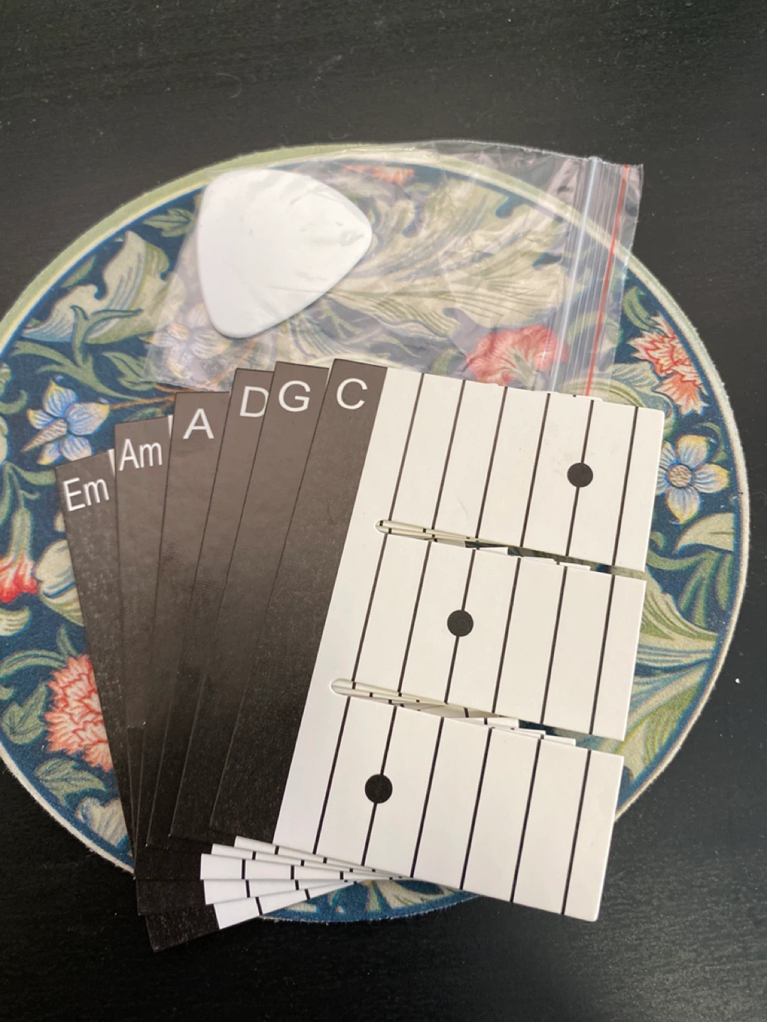 Guitar Chord Stickers and Pick Set