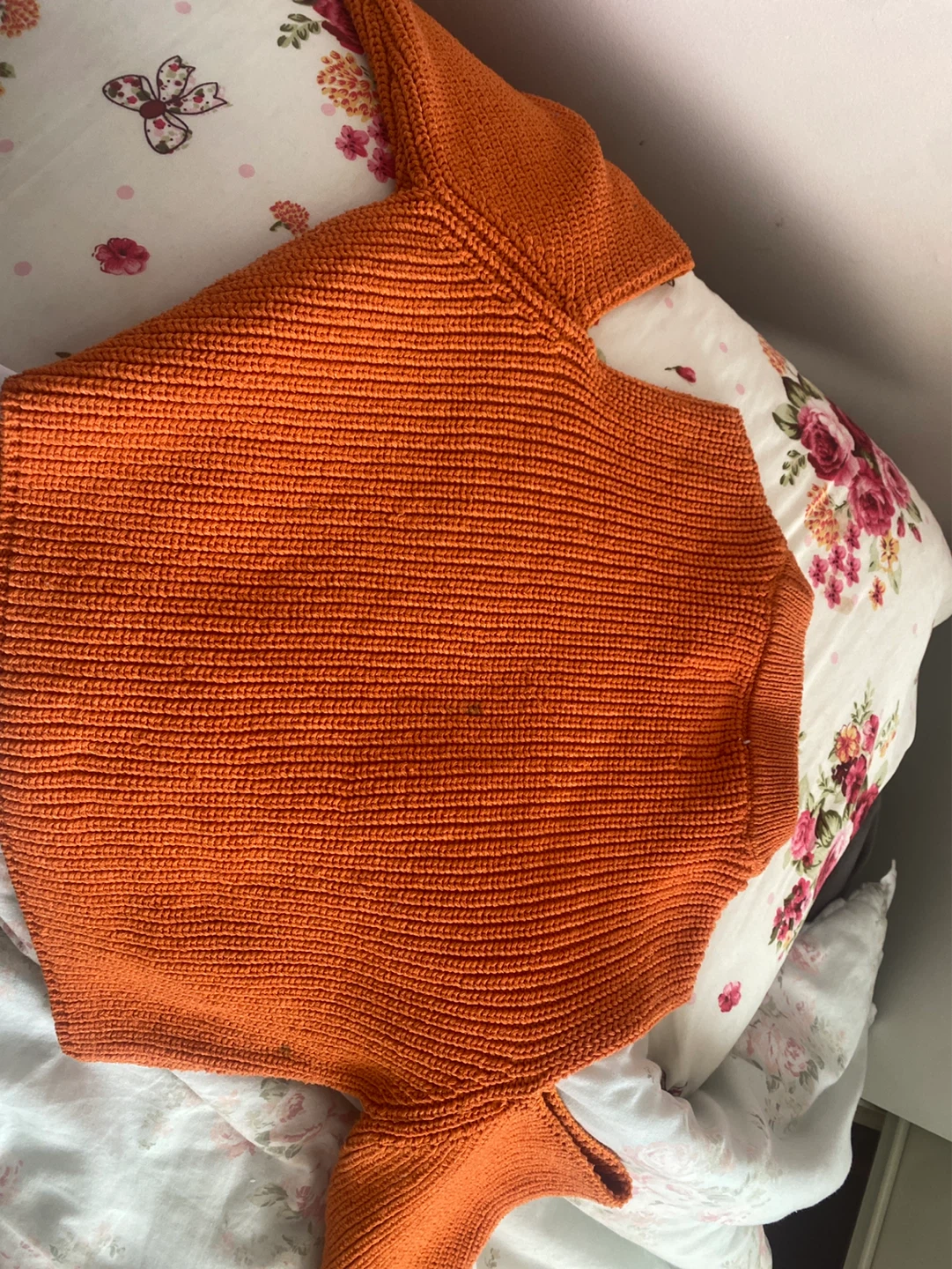 Orange knit sweater