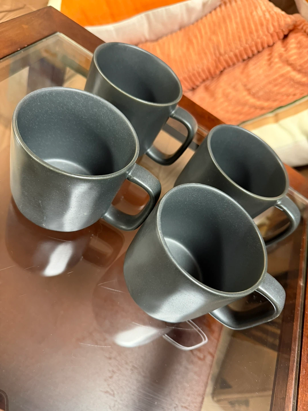 Set of 4 Dark Grey Mugs