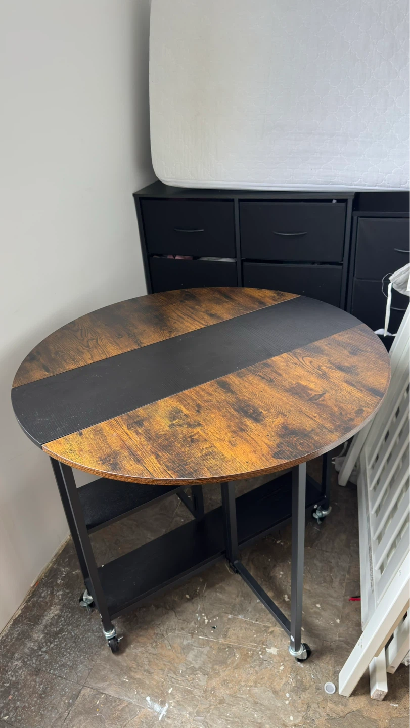 Folding Dining Table with Wheels