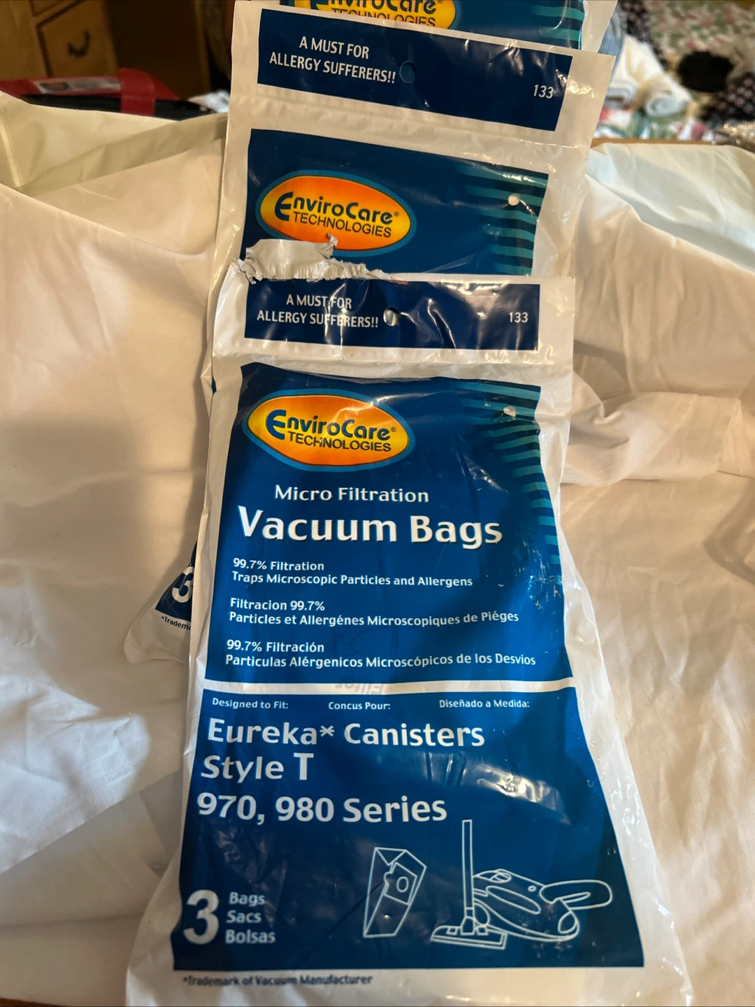 EnviroCare Vacuum Bags for Eureka Style T Canisters (3 Bags)