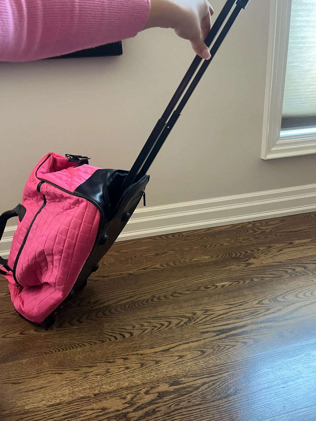 Pink Quilted Rolling Duffel Bag - photo 5