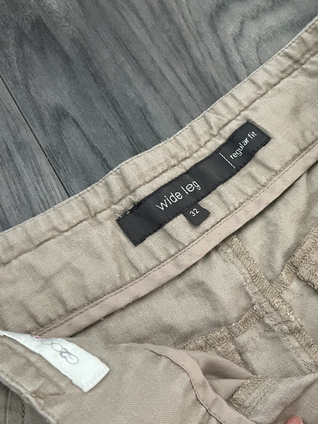 100% Linen Low-Rise Wide Leg Beige Pants | Women - photo 4