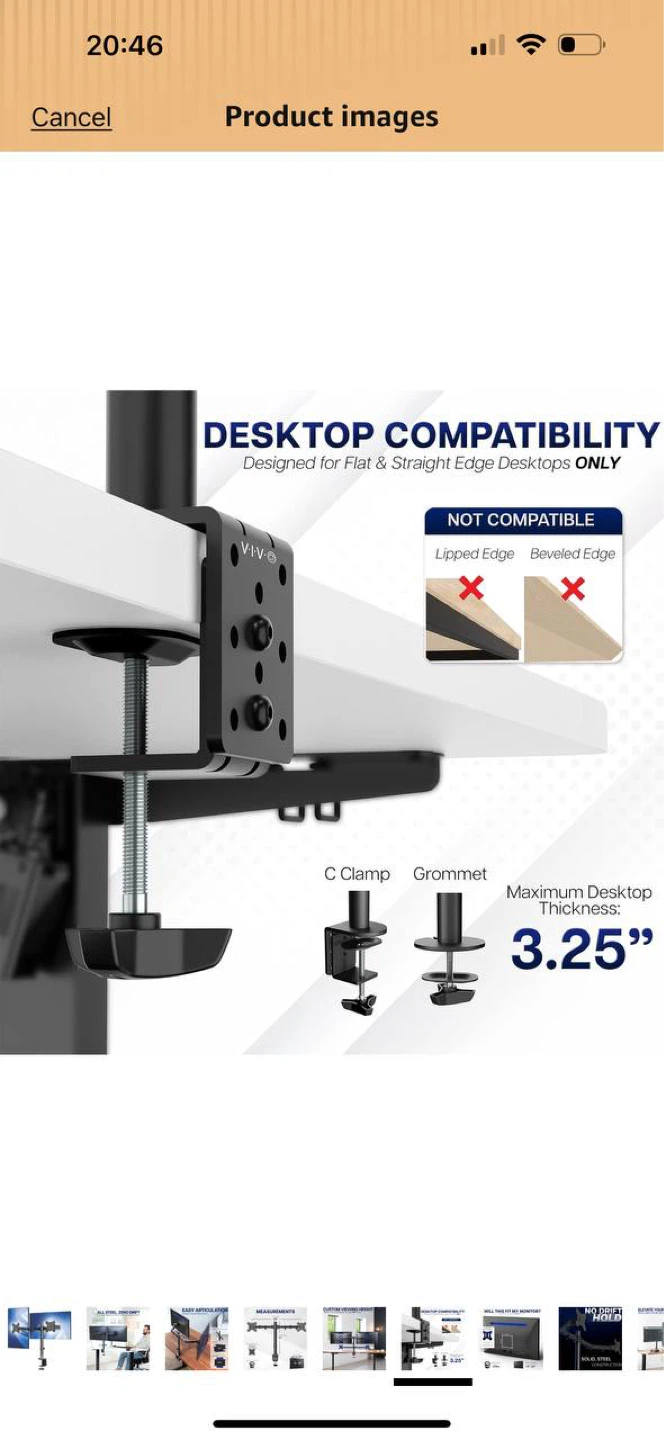 VIVO Dual Monitor Desk Mount (STAND-V002) - photo 5