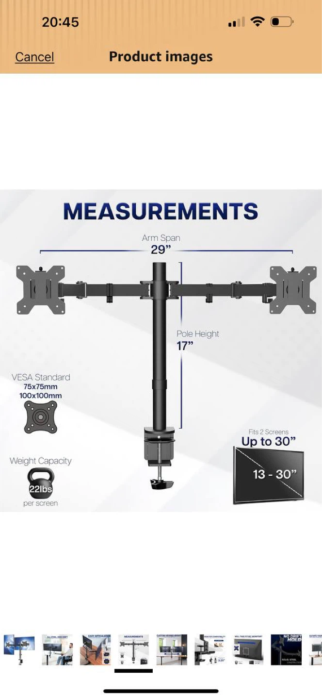 VIVO Dual Monitor Desk Mount (STAND-V002) - photo 3