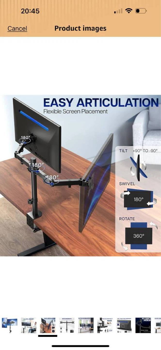 VIVO Dual Monitor Desk Mount (STAND-V002) - photo 2