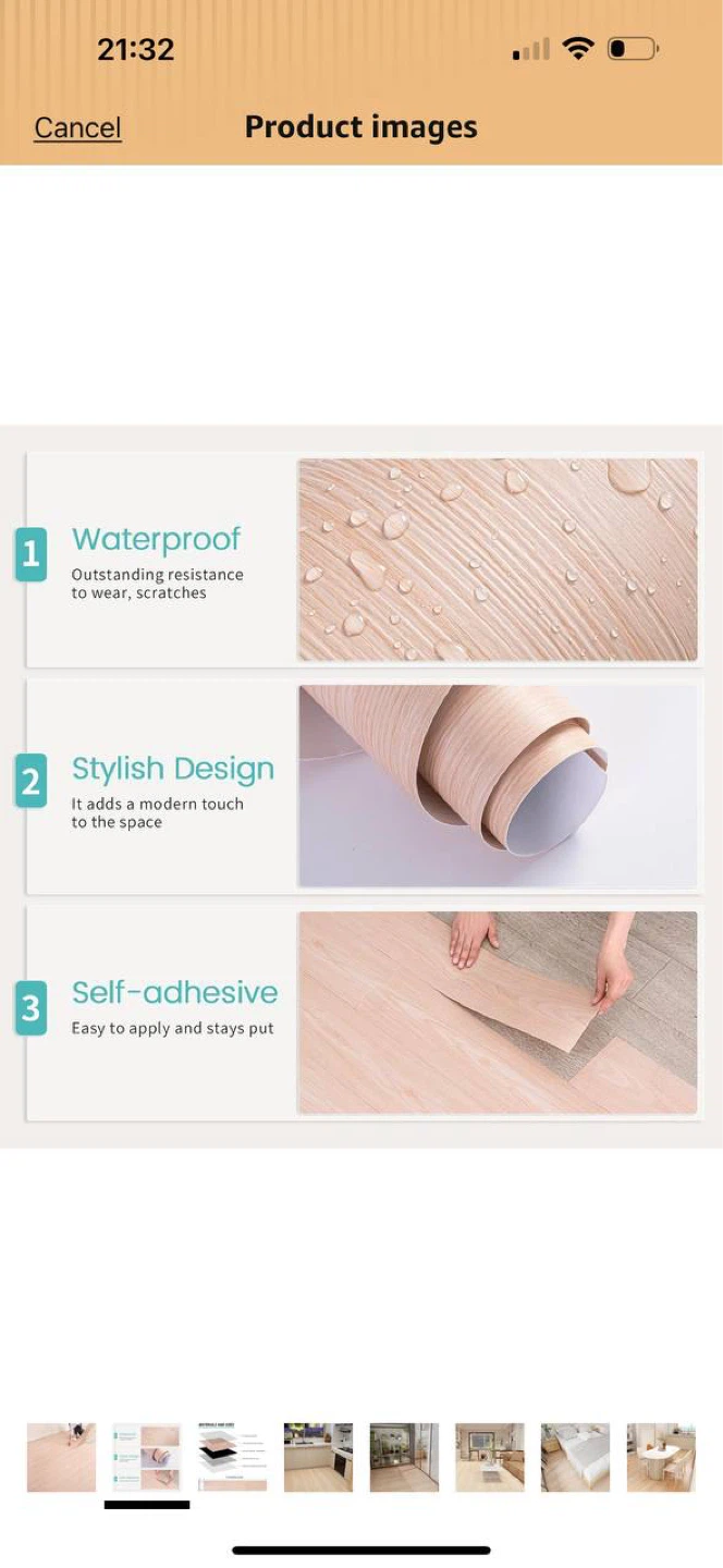 Peel & Stick Vinyl Floor Tiles – Wood Colour (60 SQ.FT SET) 🔥 - photo 2