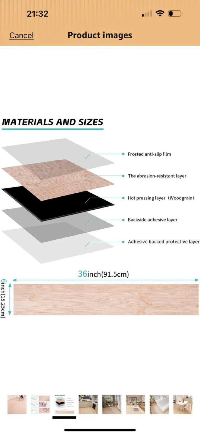 Peel & Stick Vinyl Floor Tiles – Wood Colour (60 SQ.FT SET) 🔥 - photo 3