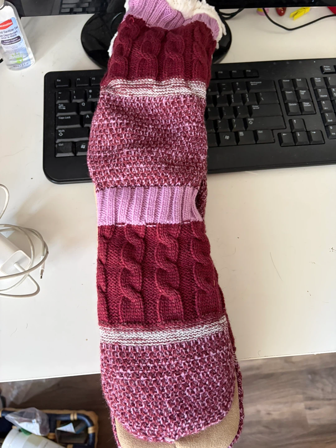 JUST COZY Slipper Socks L/XL Burgundy