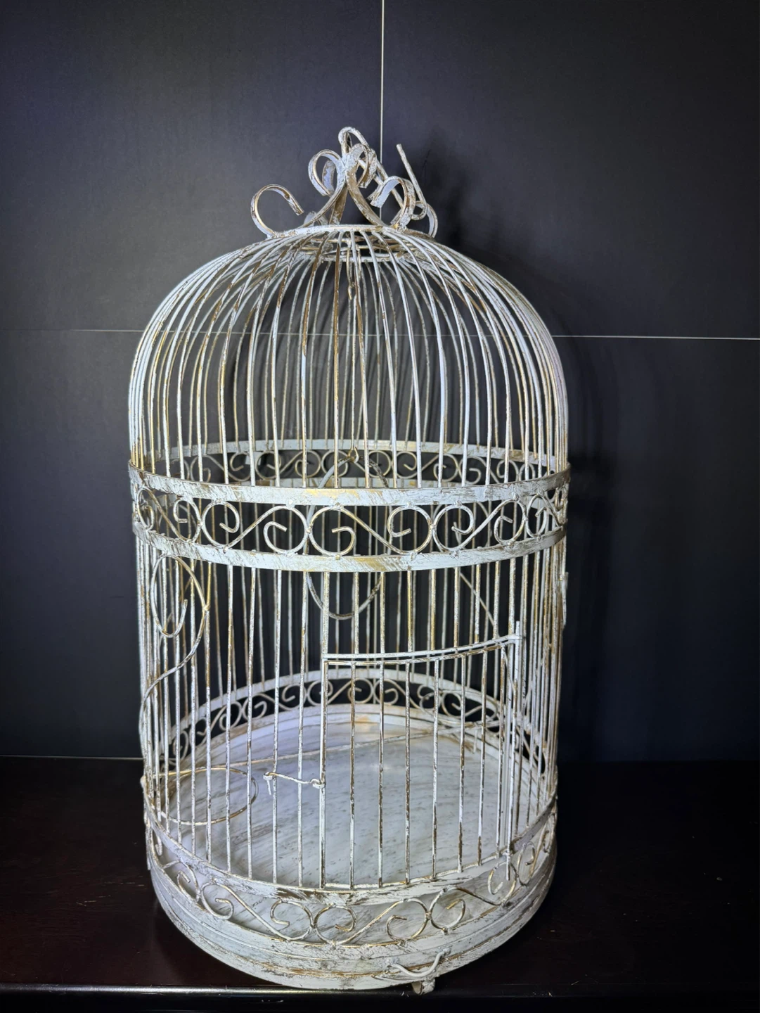 White and Gold Bird Cage