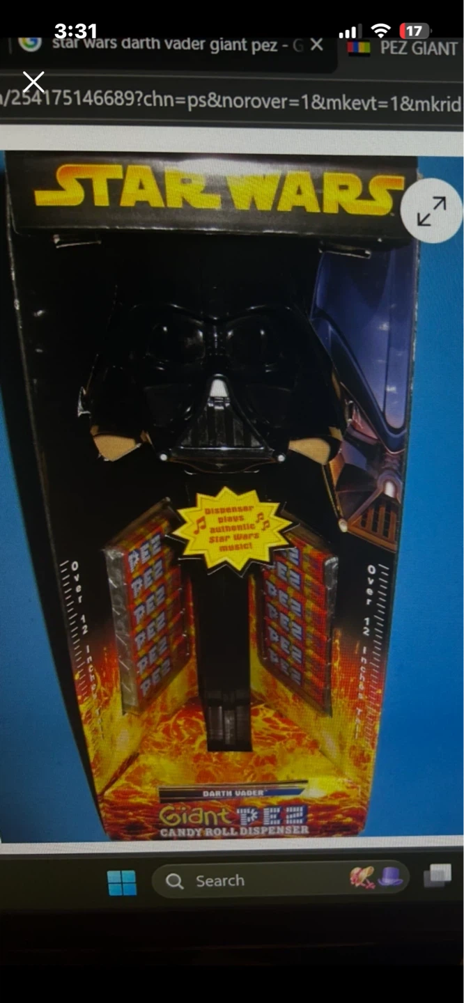 Star Wars Darth Vader Giant PEZ Candy Roll Dispenser