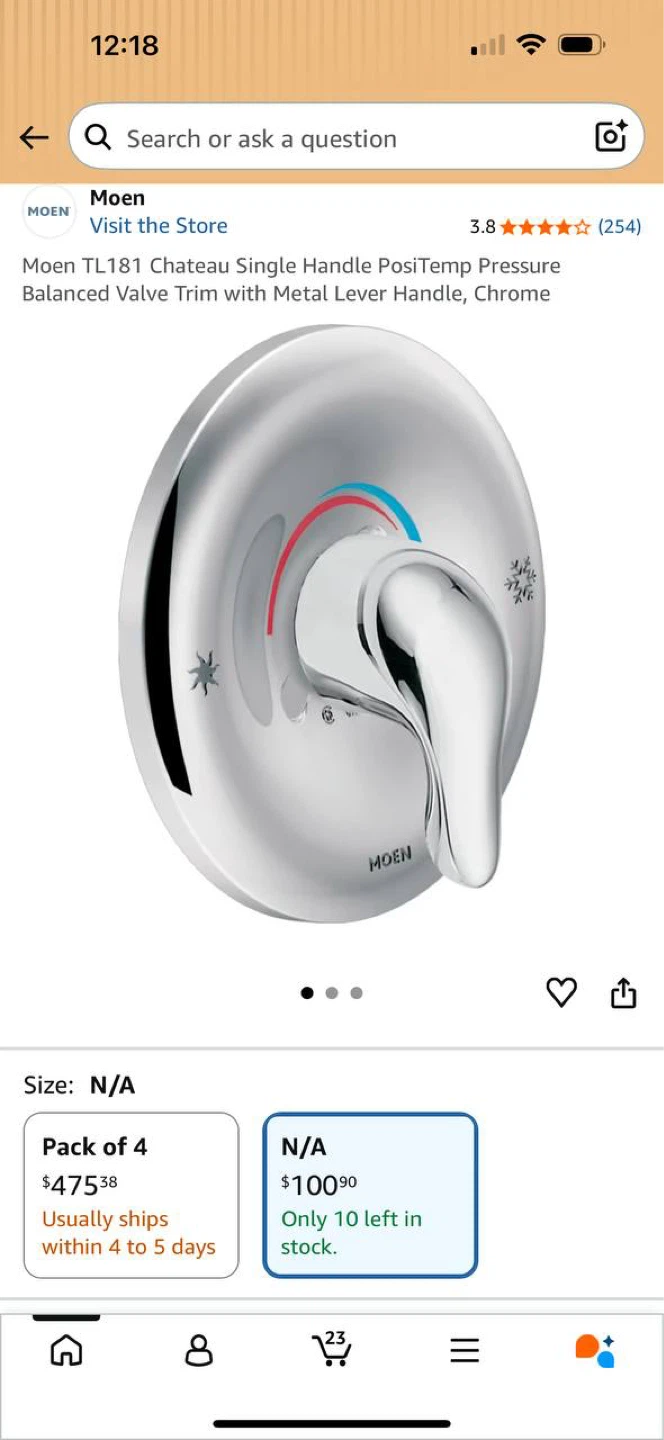 Moen Chateau Shower Valve Trim (TL5181) – SINGLE HANDLE 🔥 - photo 3