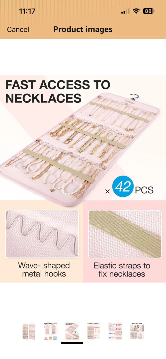 BAGSMART Pink Hanging Jewelry Organizer Bag - photo 3